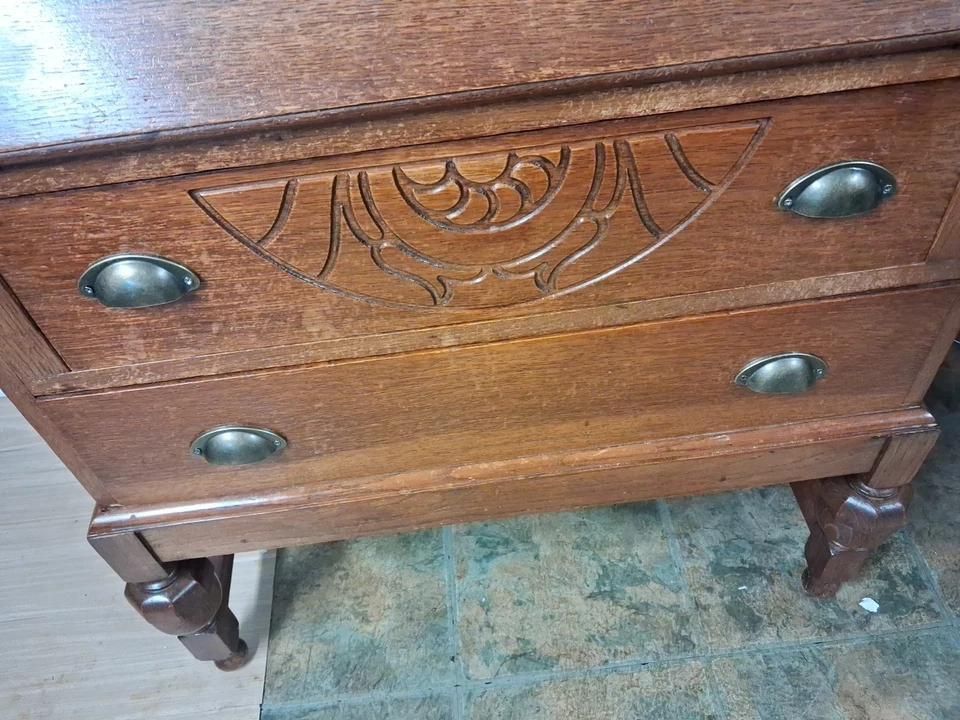 photo for sale Oak Small Proportional Bureau Bookcase With Adjustable Shelves