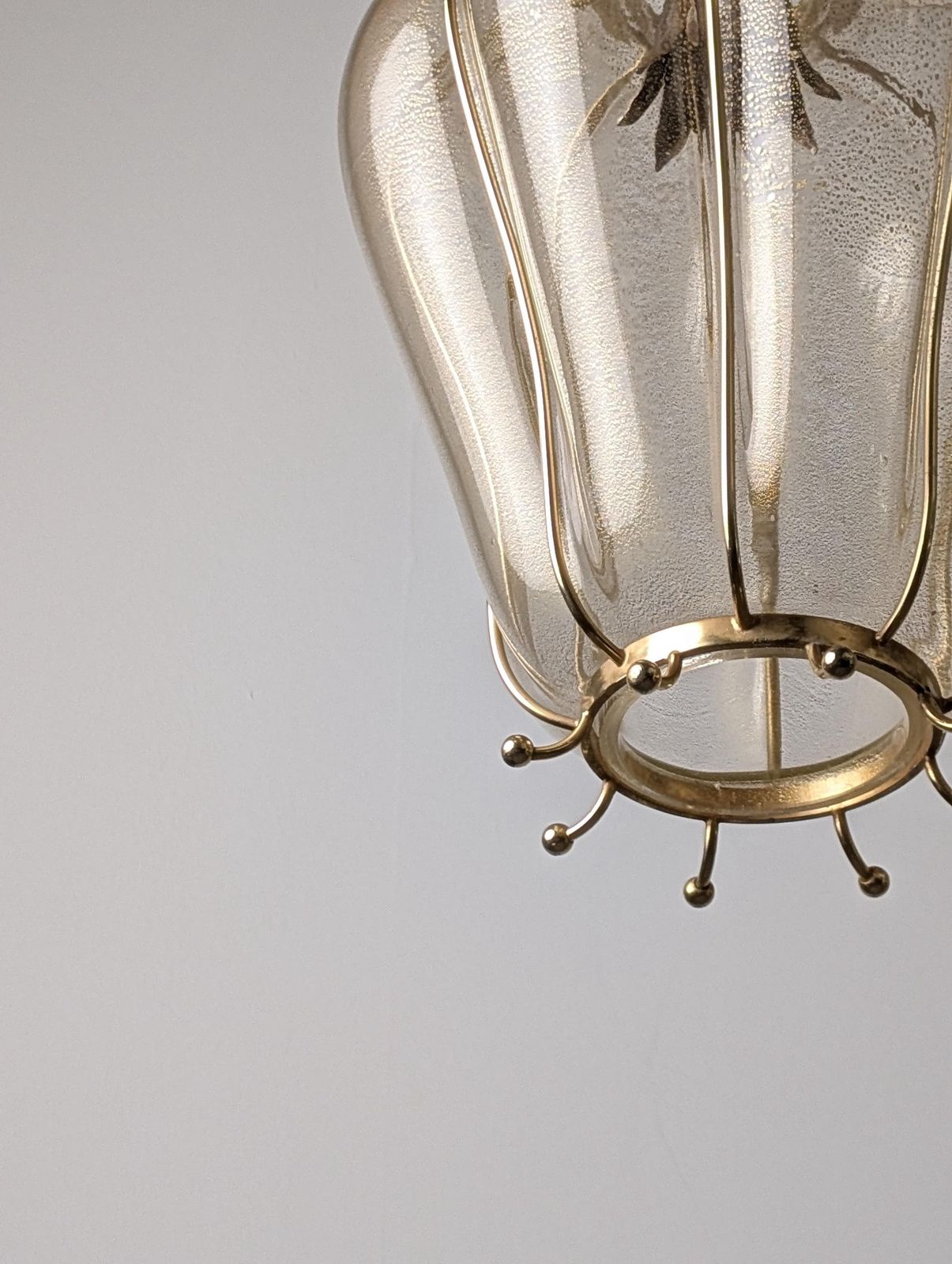 Barovier & Toso Murano Glass Blown Lantern With 24k Gold And Brass, 1960s photo furniture
