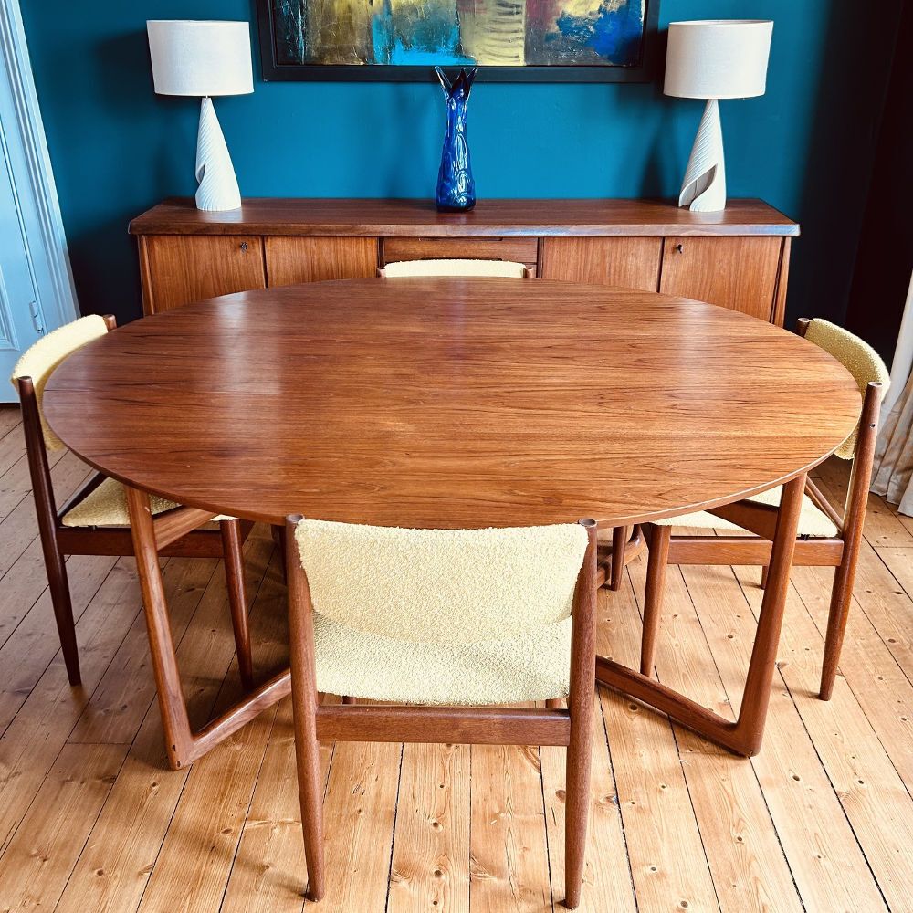 Peter Hvidt & Orla Mølgaard Nielsen Drop Leaf Dining Table For France & Søn, Denmark, 1960s photo furniture