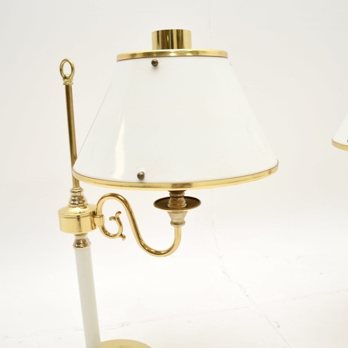 Pair Of Vintage Swedish Brass And Tole Table Lamps By Borens photo buy