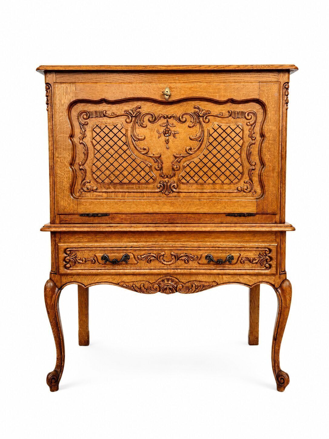 Vintage Oak Chest Of Drawers In Louis XV Style