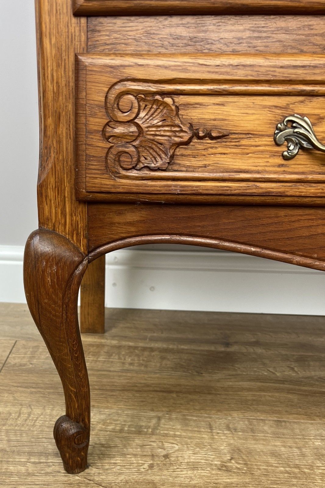 photo for sale Secretaire Writing Desk Vintage French Style Oak Rare Bureaux Cabinet Lot 6091