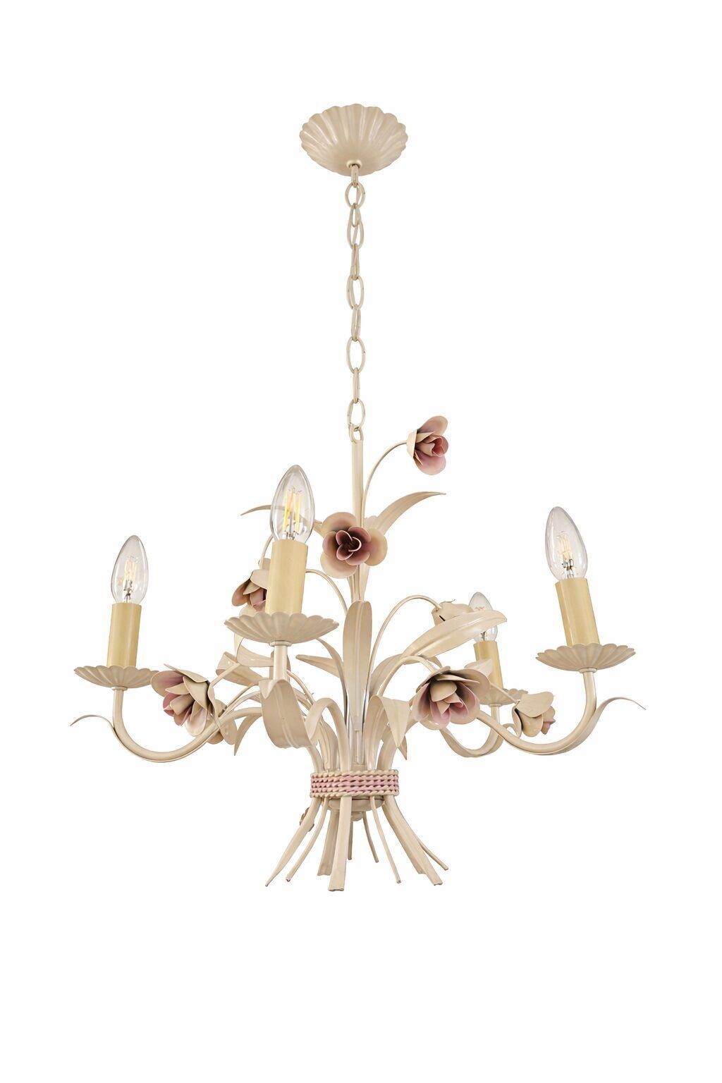 Vintage kroonluchter met bloemmotief photo furniture