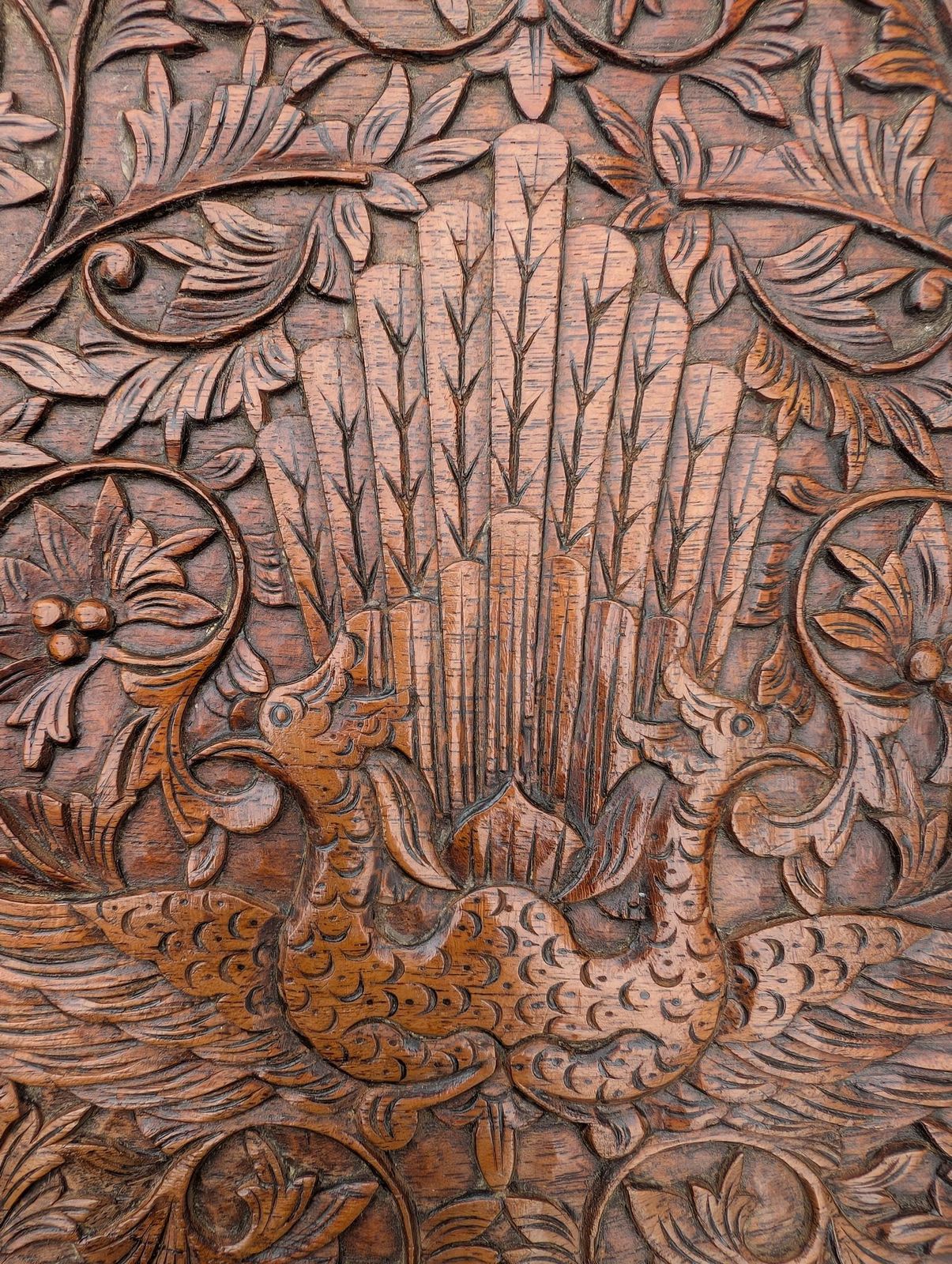 Indonesian Carved Wood Side Table, Mid 20th Century photo vinterior