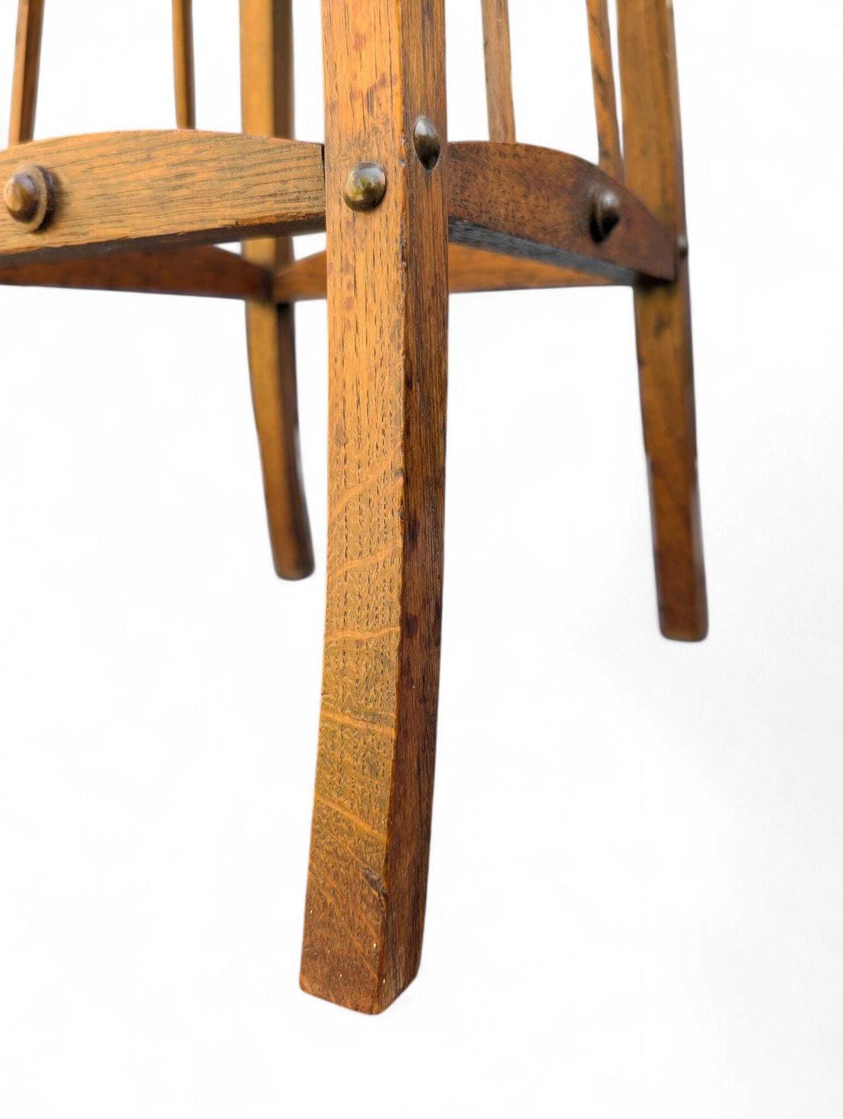 Small Arts And Crafts Oak Plant Stand Side Table Antique photo vintage
