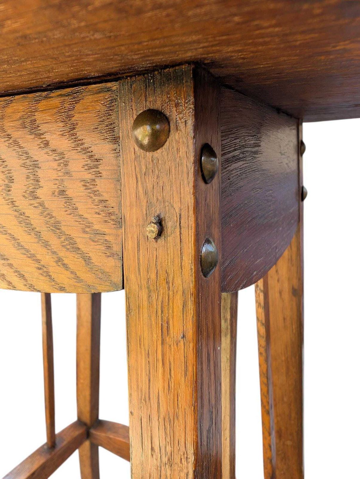 photo buy Small Arts And Crafts Oak Plant Stand Side Table Antique