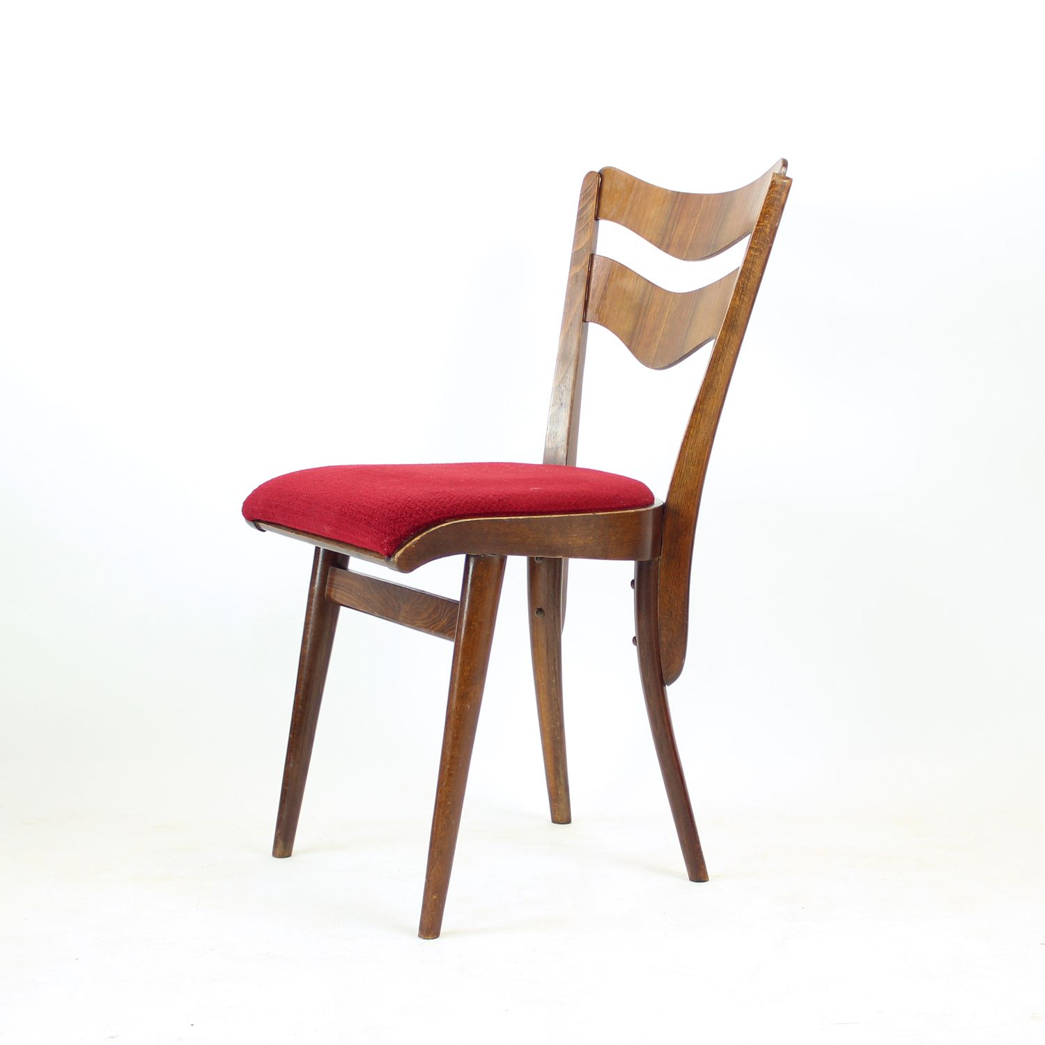 Set Of 4 Dining Chairs In Oak & Walnut, Czechoslovakia 1960s photo Furniture