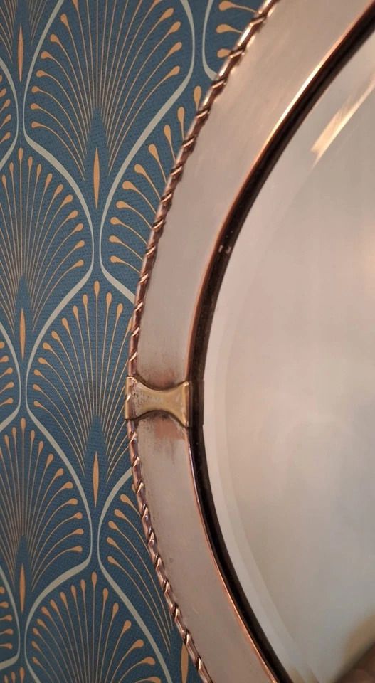 Art Deco French Silver Metal Frame Bevelled Edge Wall Mirror photo Home Decor