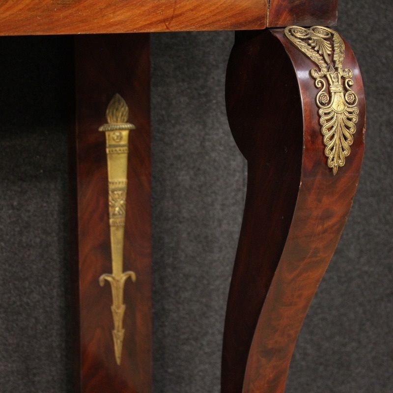 Mobilier Console italienne de style Empire, plateau en marbre, XIXe siècle photo