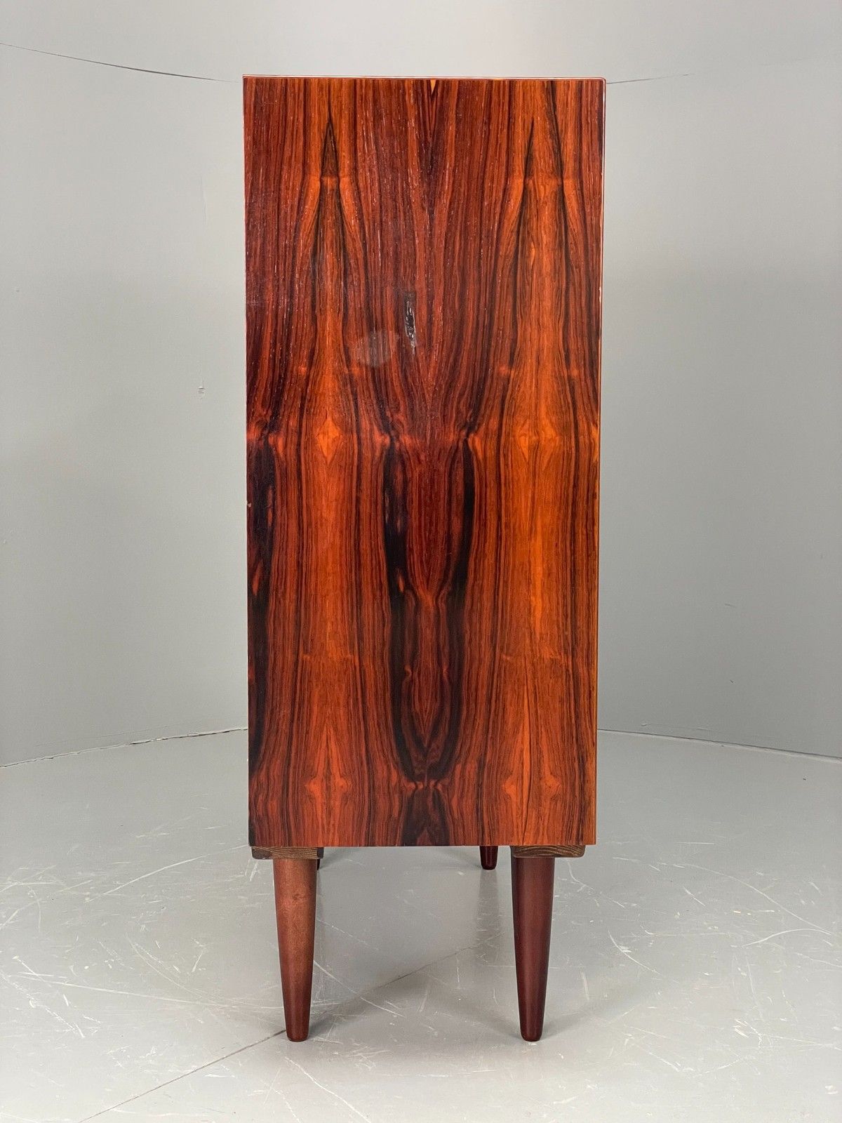 Vintage 1970s Danish Bookcase Darkwood Retro Record Shelving Eb12066 photo vinterior