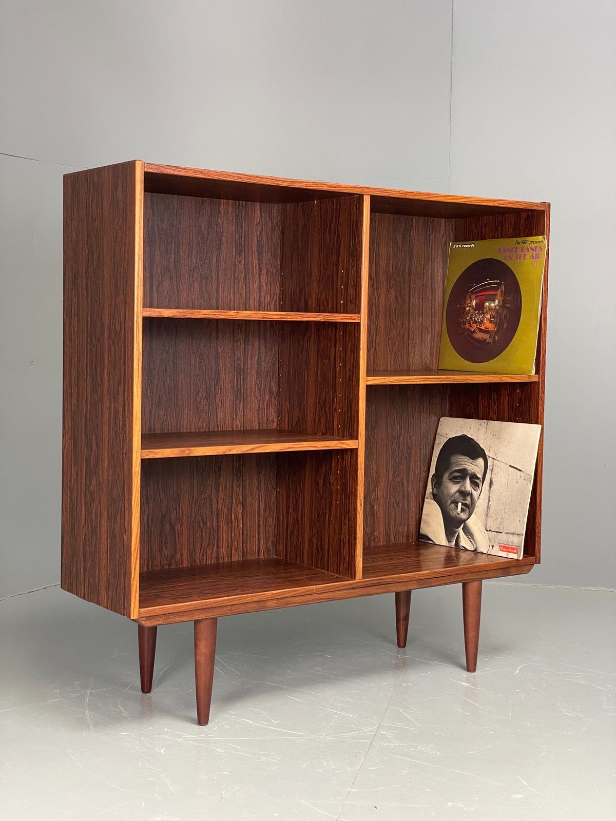 Vintage Danish 1970s Bookcase Mid Century Shelving Retro Darkwood Eb12068 photo for sale