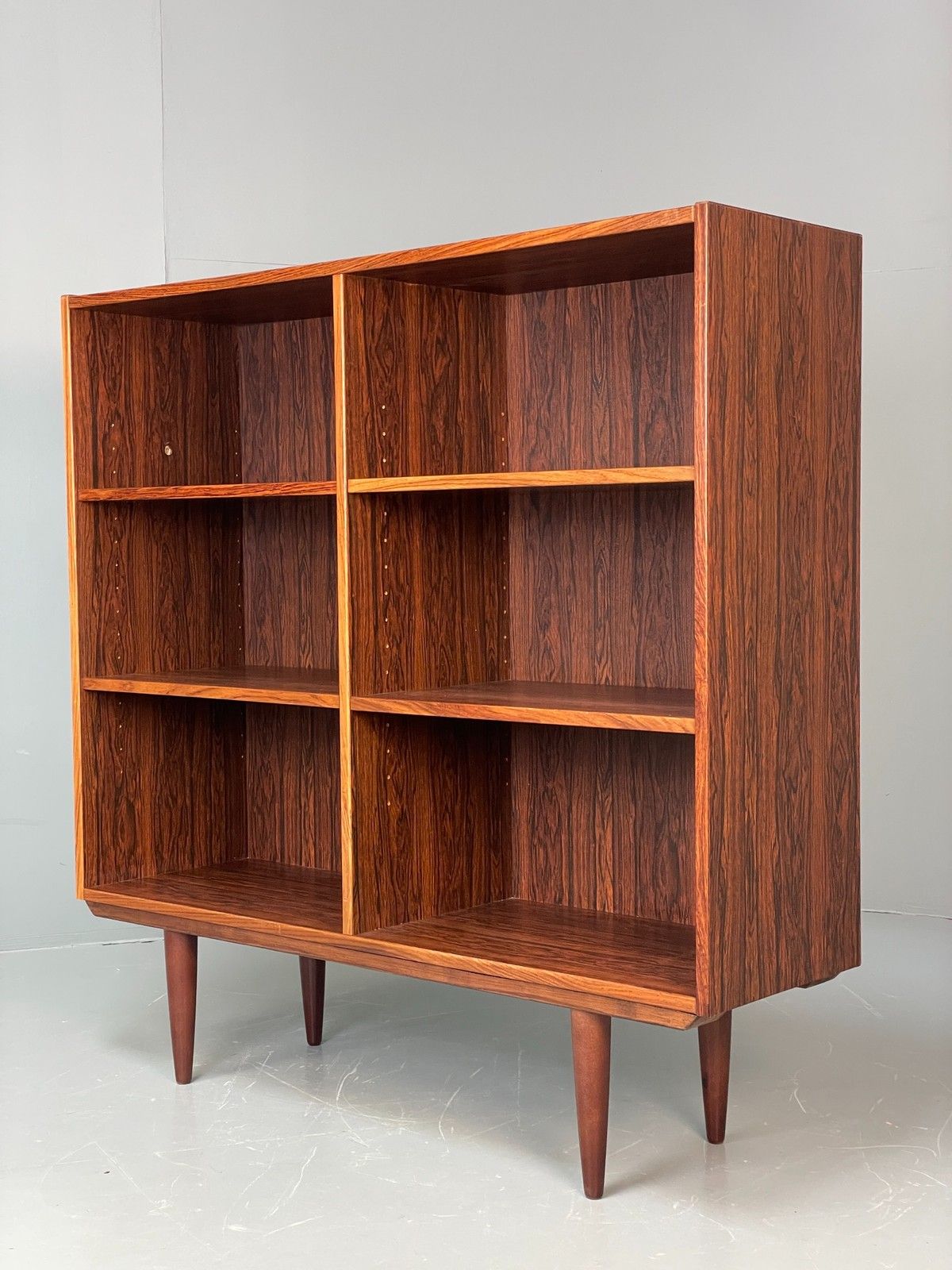 Furniture Vintage Danish 1970s Bookcase Mid Century Shelving Retro Darkwood Eb12068 photo