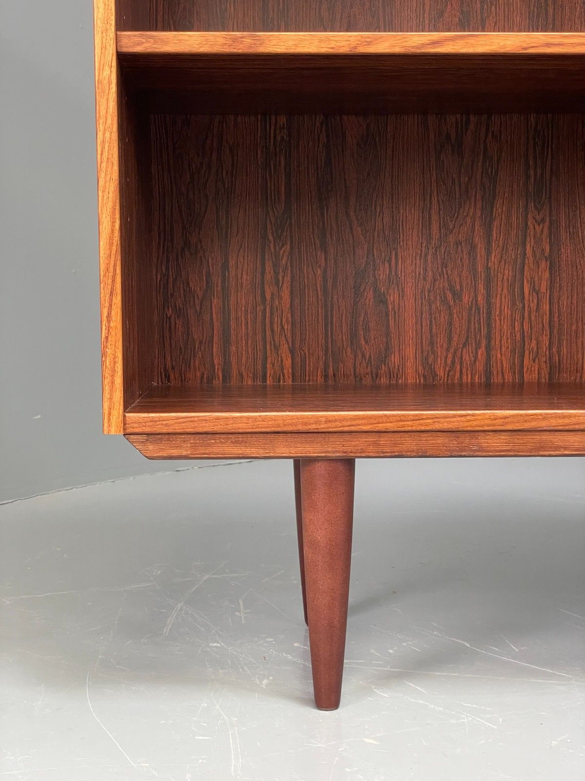 375.0 Vintage Danish 1970s Bookcase Mid Century Shelving Retro Darkwood Eb12068 photo