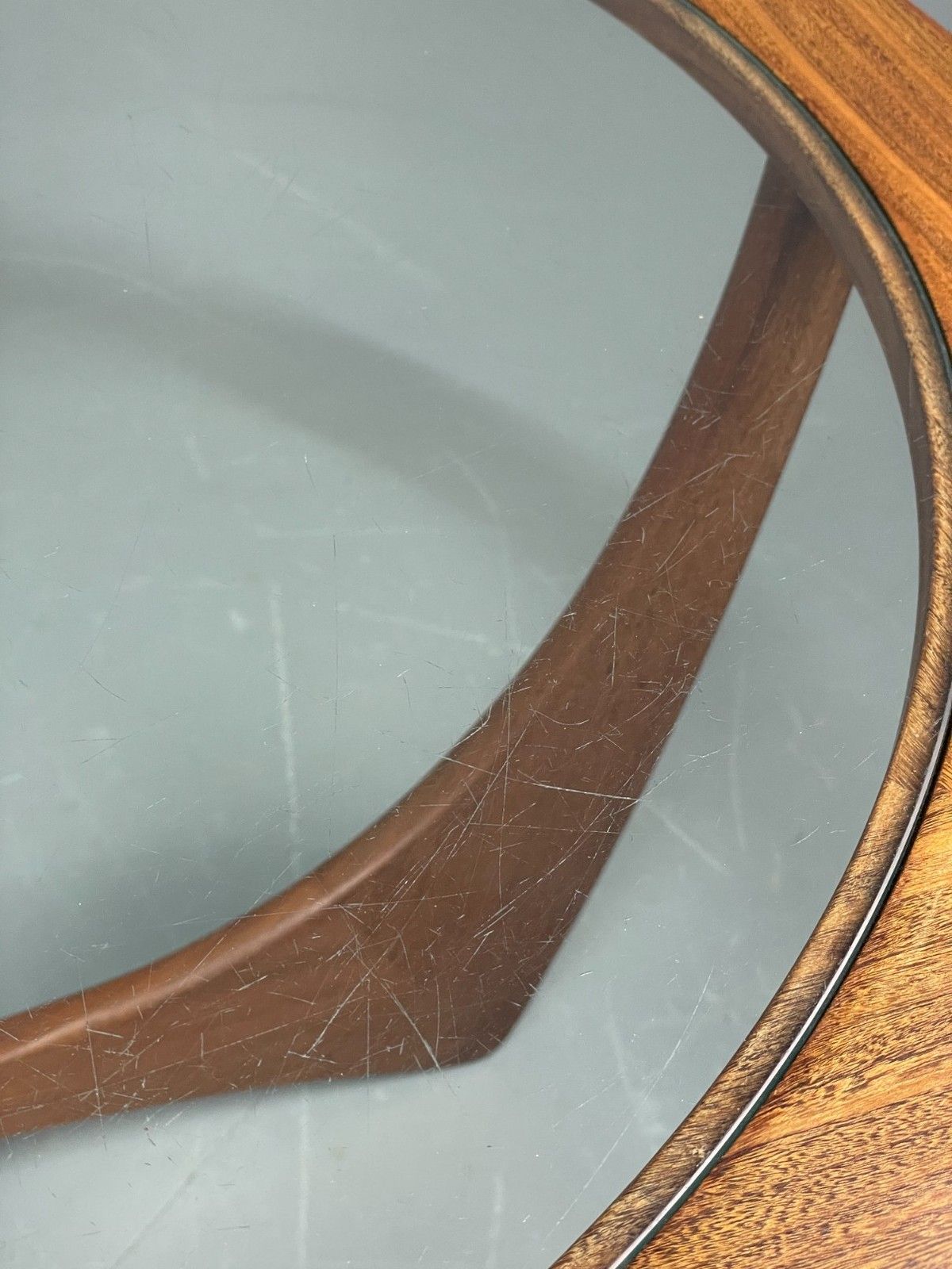 G Plan Astro Coffee Table Round Teak 1960s Mid Century Vintage Glass Top Eb12073 photo vintage