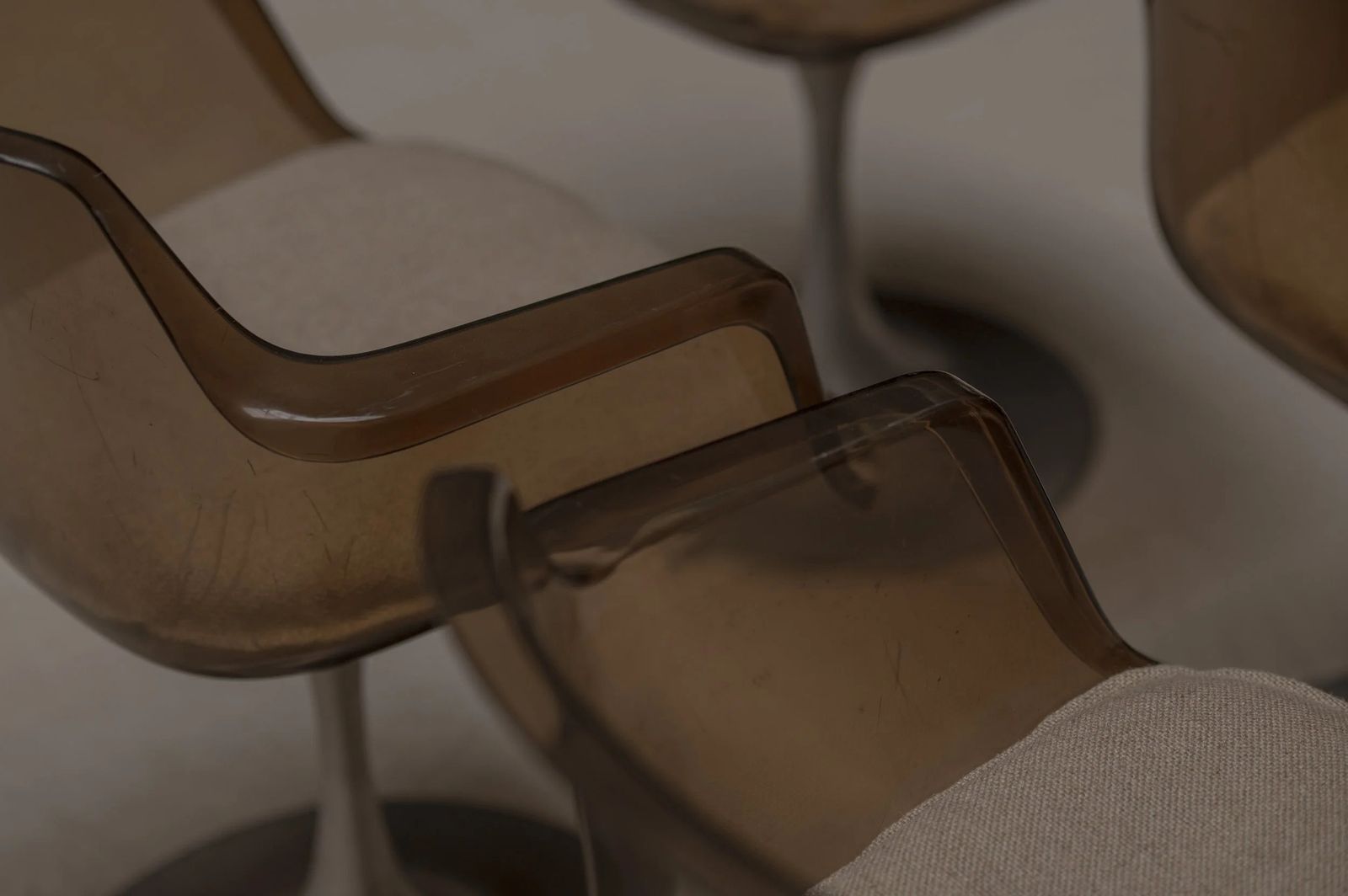 Set Of Six Space Age Dining Chairs, France Circa 1970s photo vintage