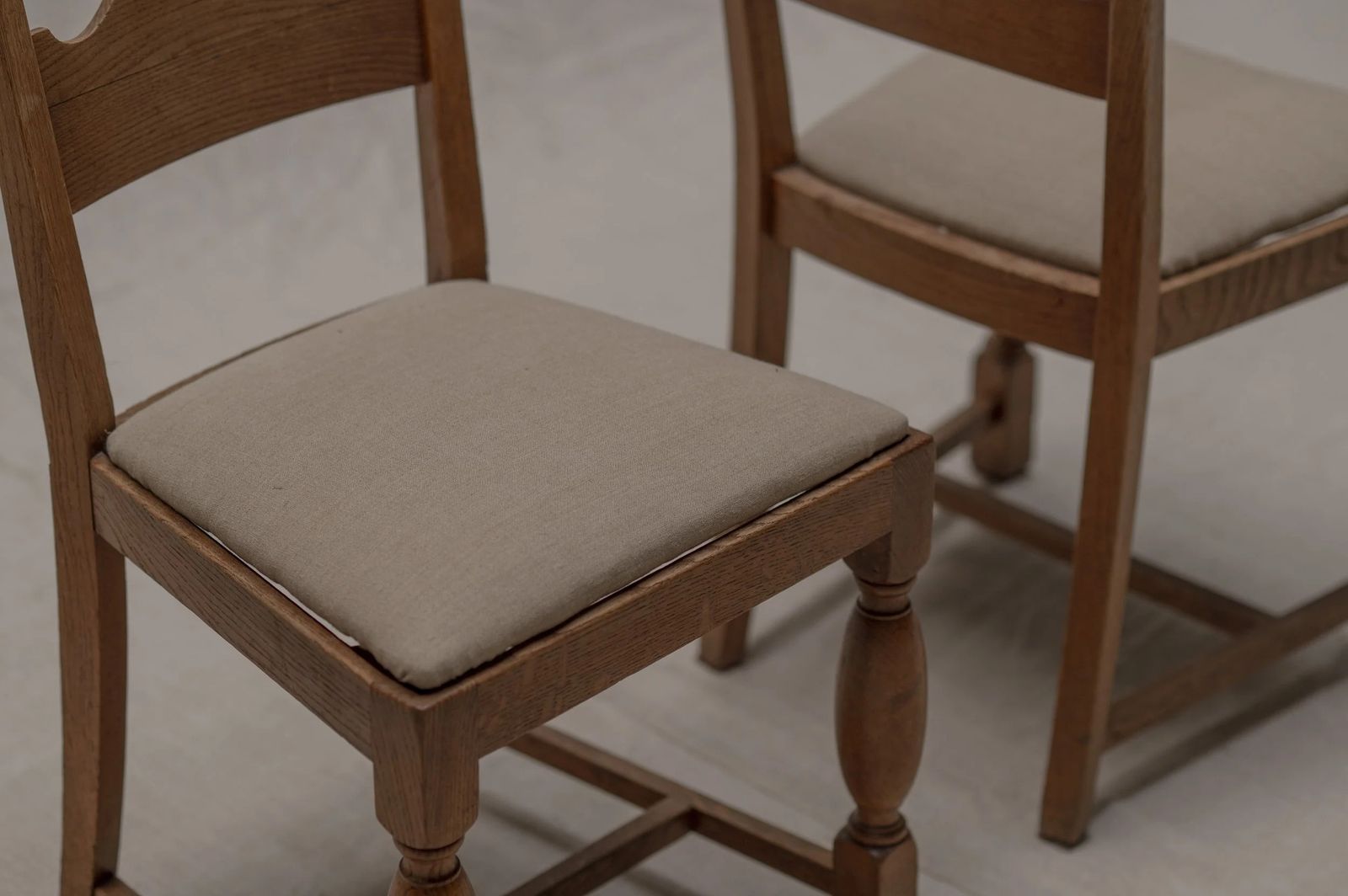 Set Of Two French Mid Century Side Chairs In The Manner Of Charles Dudouyt photo vinterior