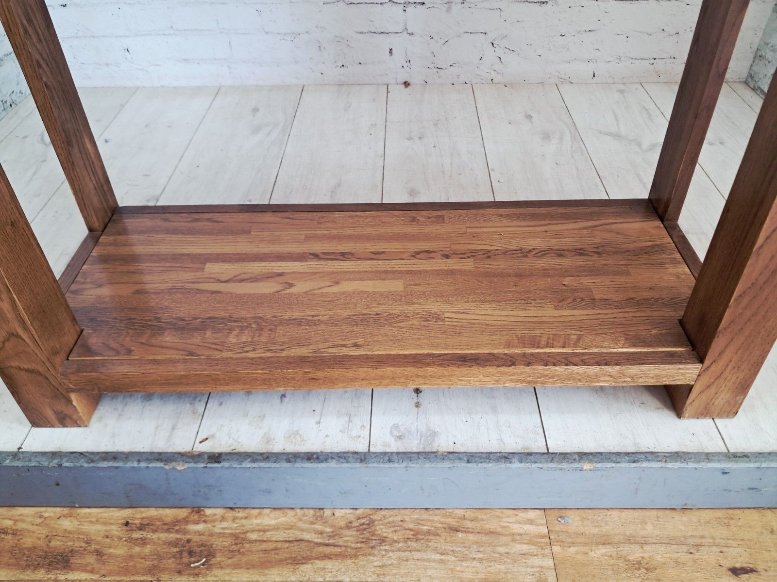 275.0 Vintage Country Oak Console Hall Table / Side Table Farmhouse Style 1980 photo