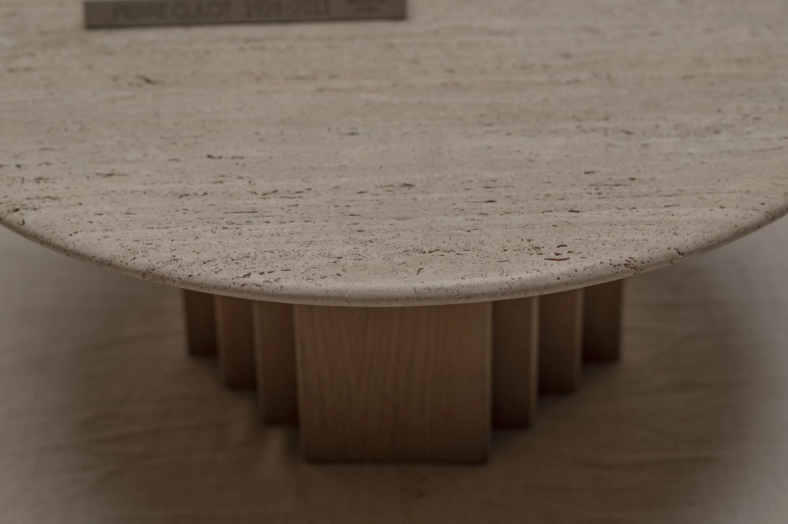 Mid Century Coffee Table In Oak And Travertine, 1970s photo 1450.0