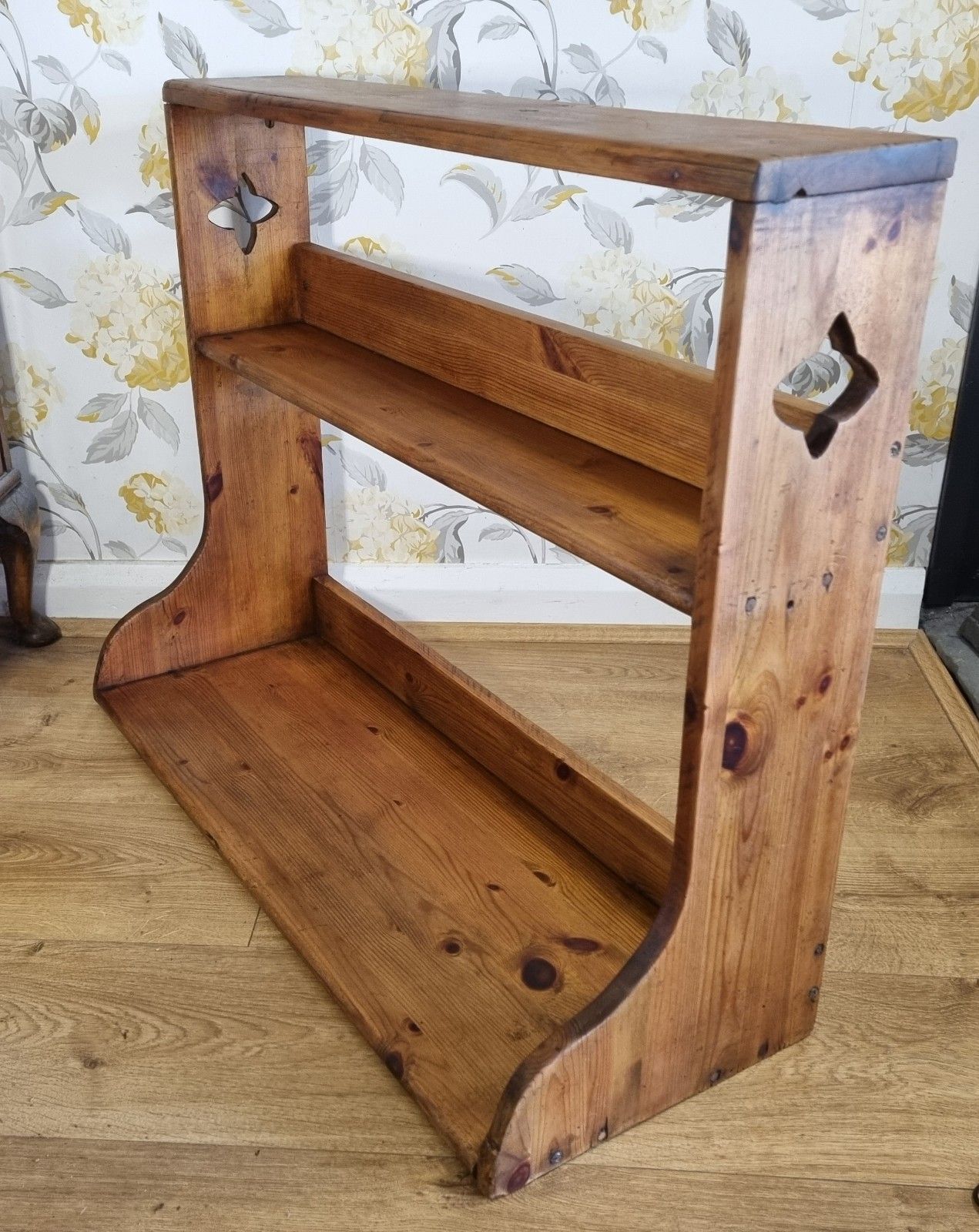 Antique Pine Kitchen Shelf  Wall Mounted Freestanding Rustic Country House photo for sale