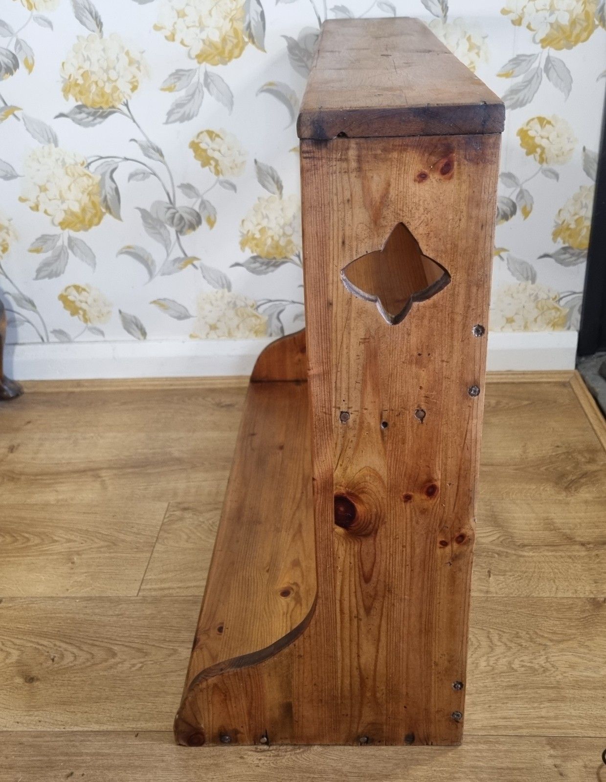 Antique Pine Kitchen Shelf  Wall Mounted Freestanding Rustic Country House photo Furniture