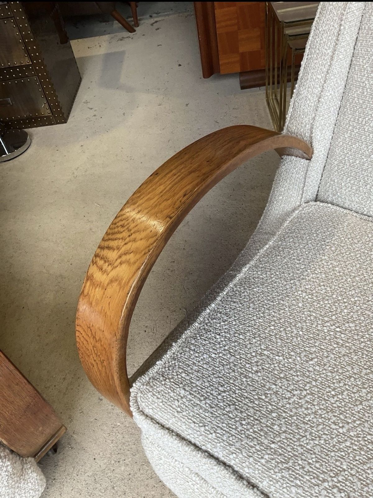 photo vintage Pair Of Two Large French Bentwood Armchairs In Art Deco Style 1930s