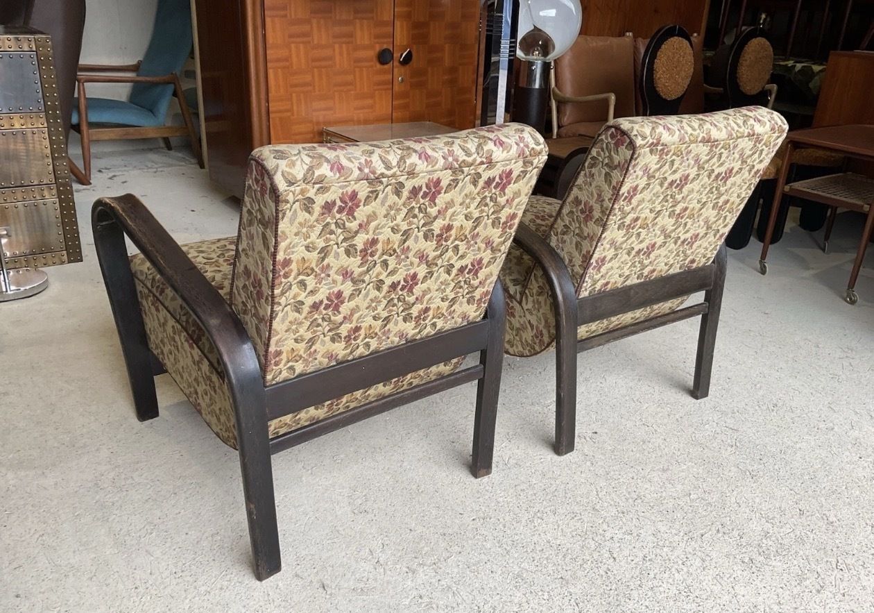 Set Of 2 Armchairs By Karel Kozelka & Antonín Kropáček For Praha Interier 50s photo 1785.0