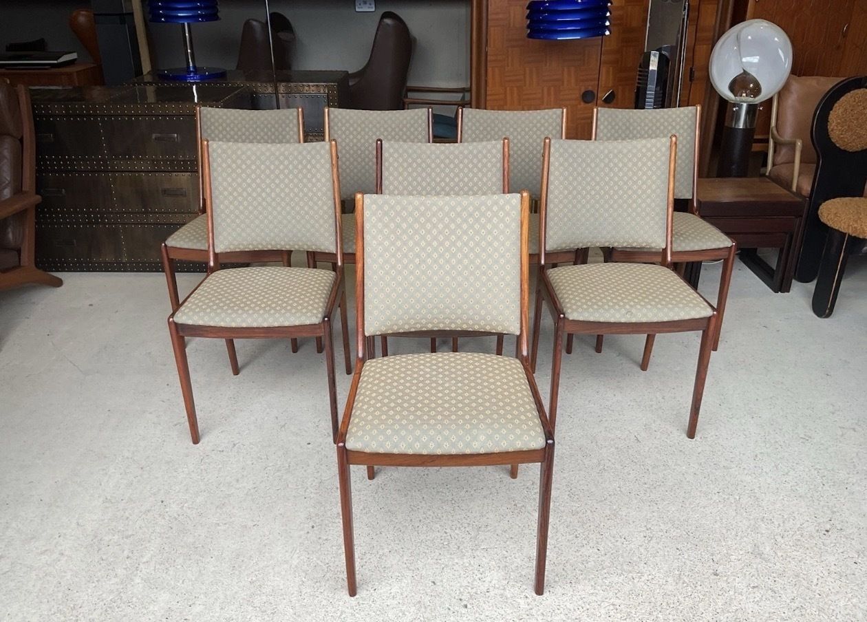 Set Of 8 Danish Dining Chairs By Johannes Andersen For Uldum Møbler photo for sale
