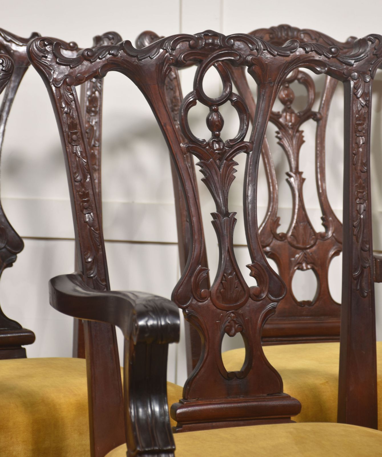 photo for sale Set Of Eight Irish George II Style Mahogany Dining Chairs