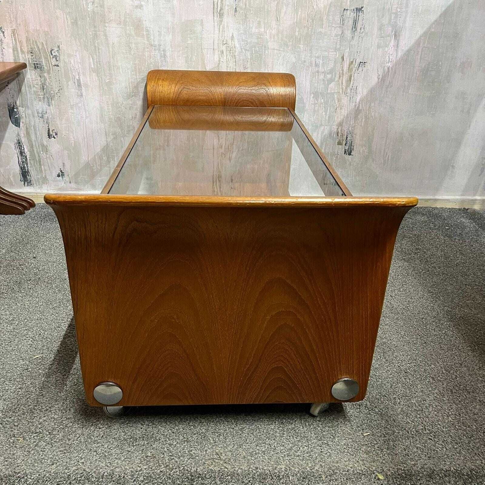 photo for sale G Plan Tulip Coffee Table Mid Century Retro Teak Base Glazed Shelf Castors