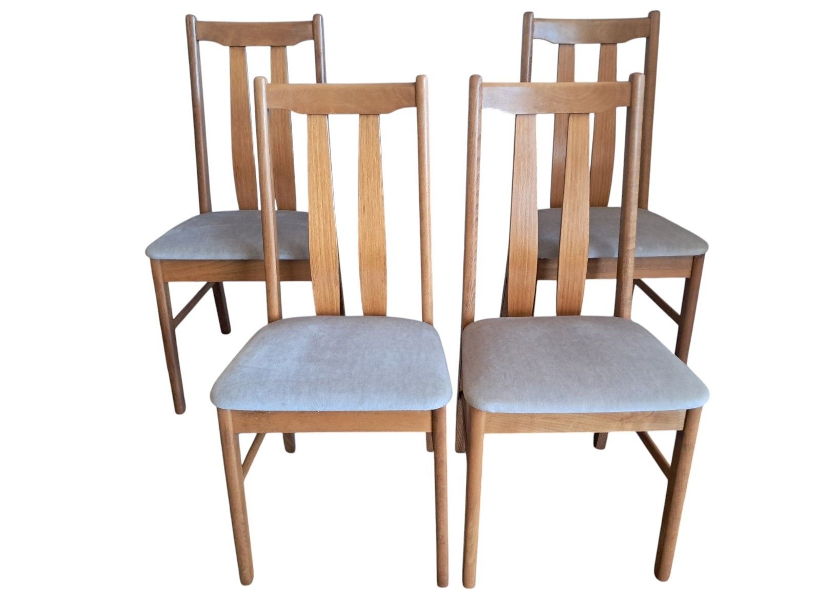 Vintage Mid Century G Plan Style Light Teak Dining Chairs – Set Of 4 (1970s) photo furniture