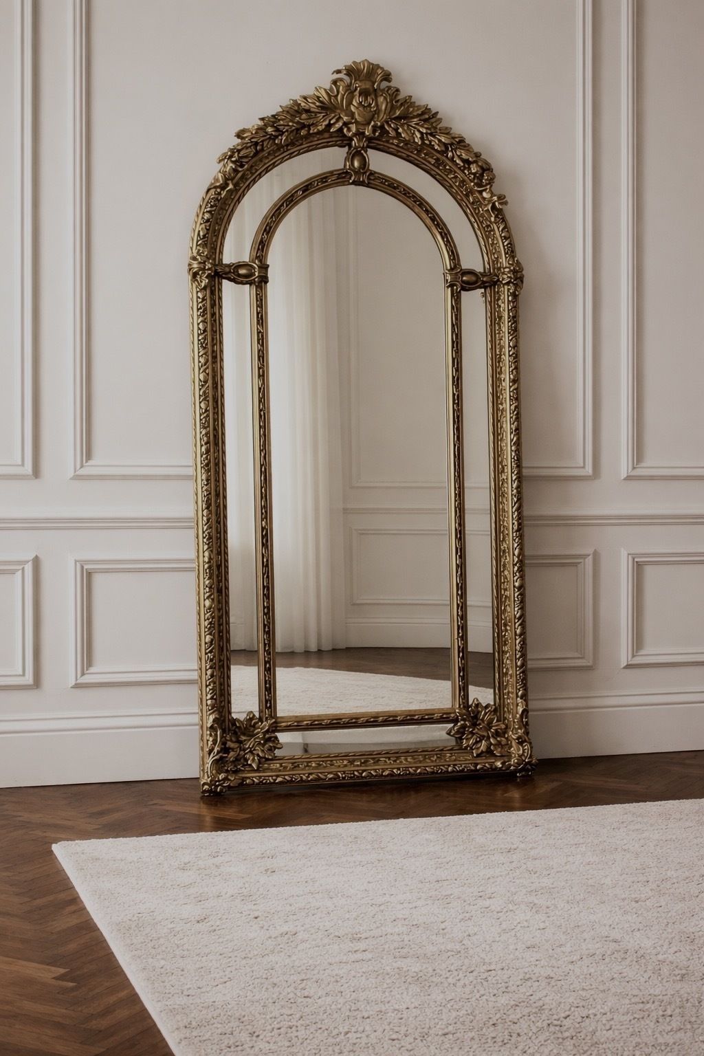 Antique Tall Ornate Mirror, 18th Century And Earlier