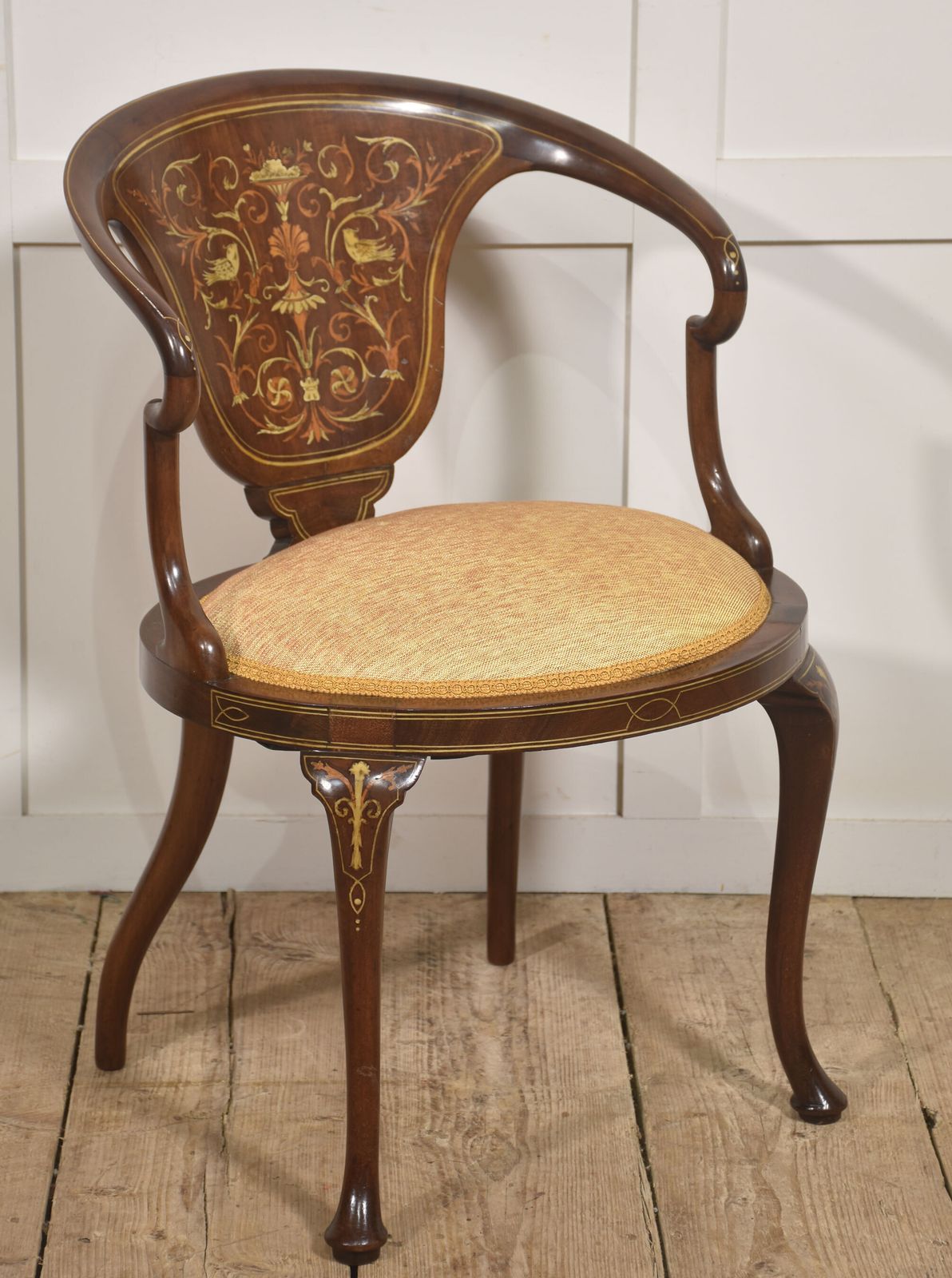 Inlaid Mahogany Tub Armchair photo furniture
