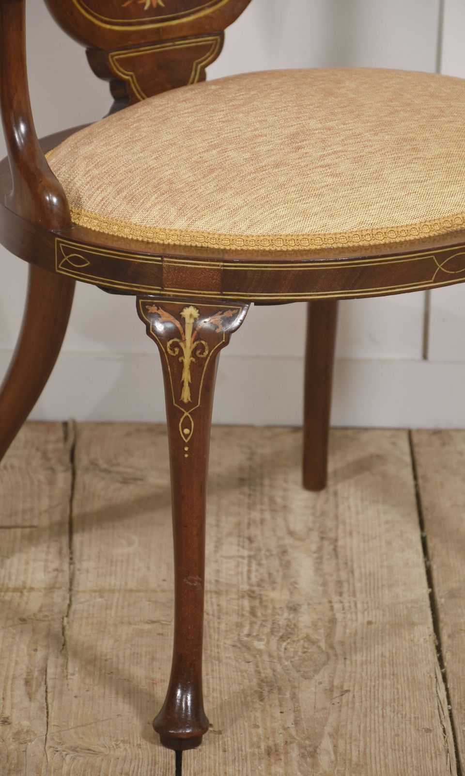 photo for sale Inlaid Mahogany Tub Armchair