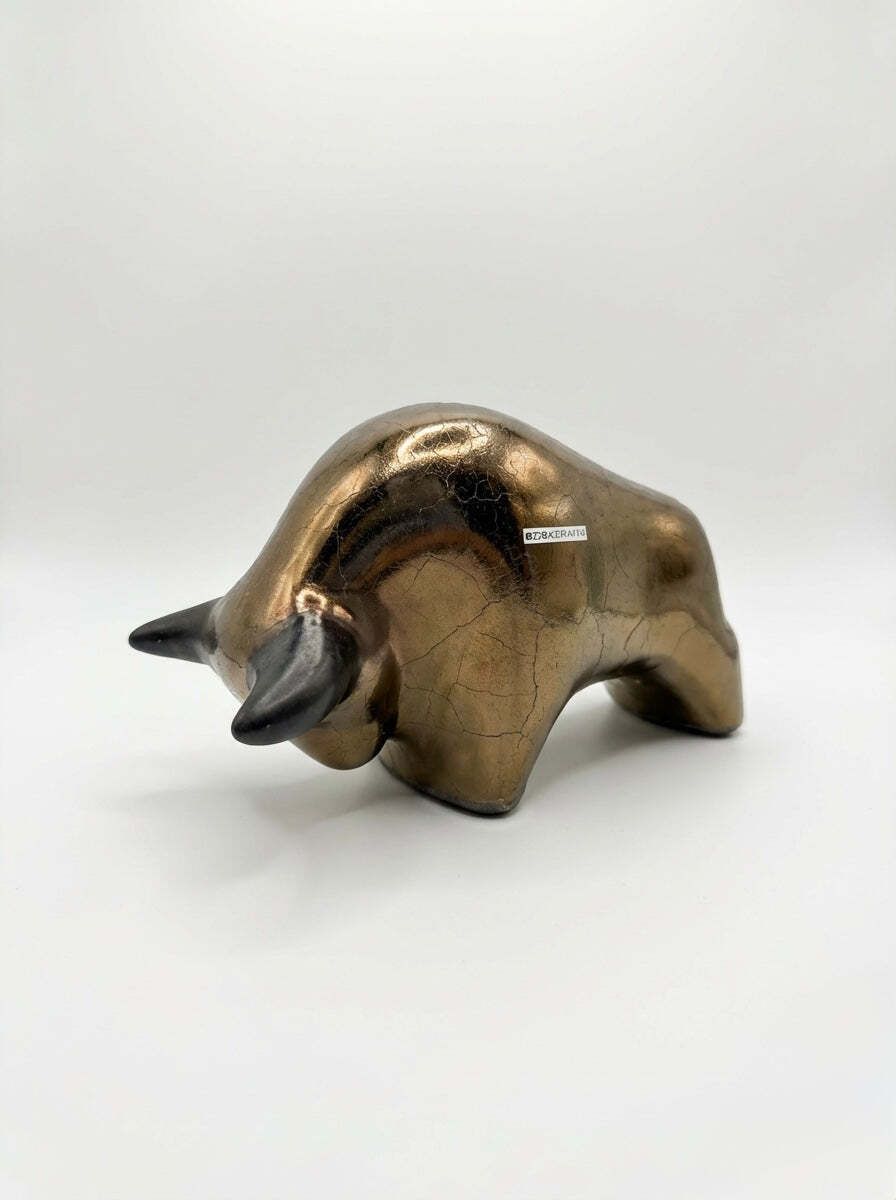 Otto Keramik Classic Ceramic Bull West German Pottery Fat Lava photo furniture