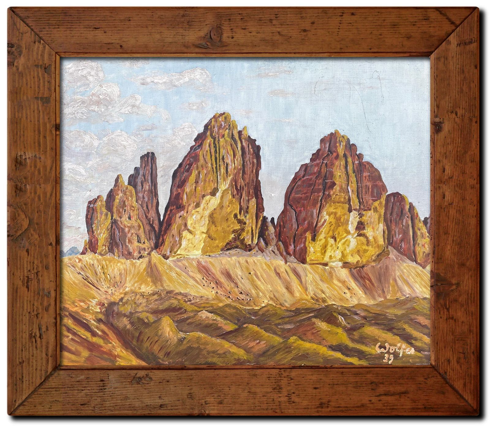 Iatlian Dolomites Painting Oil On Canvas