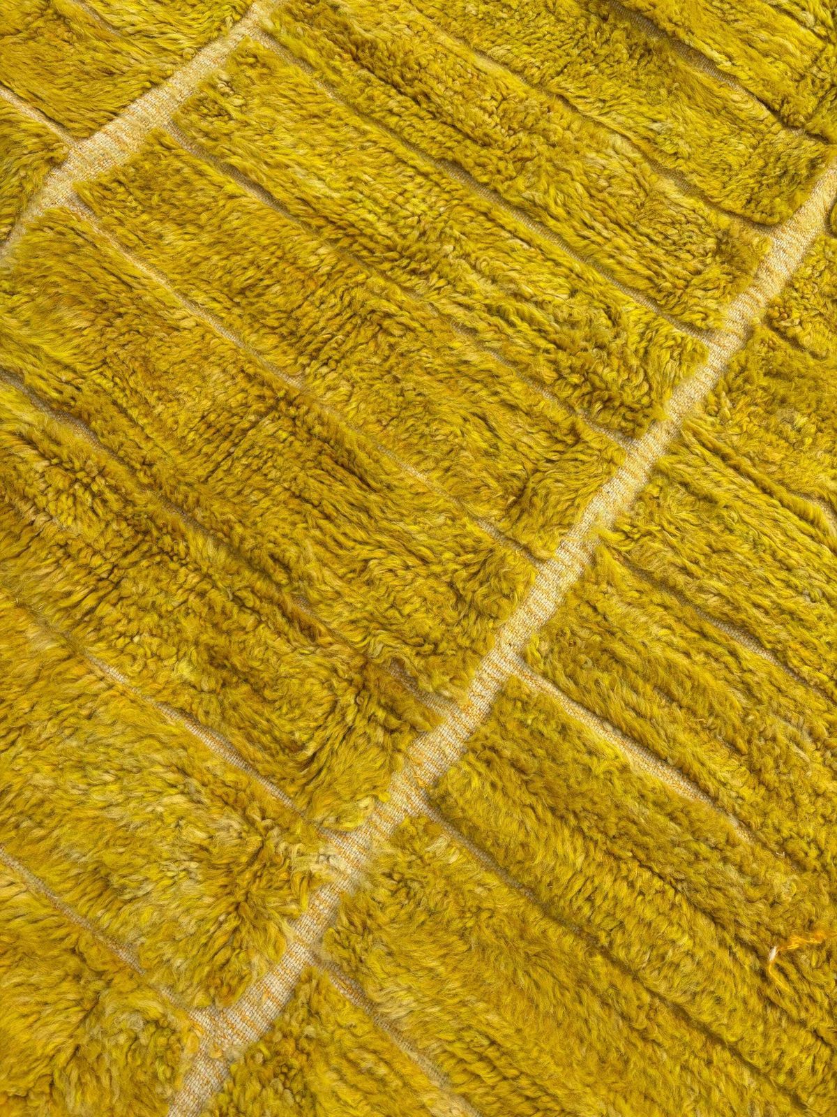 Mustard Yellow Moroccan M'rirt Rug 190x300 Cm Handmade Wool Berber Rug Luxury Minimalist Area Rug Thick Plush Carpet Custom Moroccan Rug photo vintage