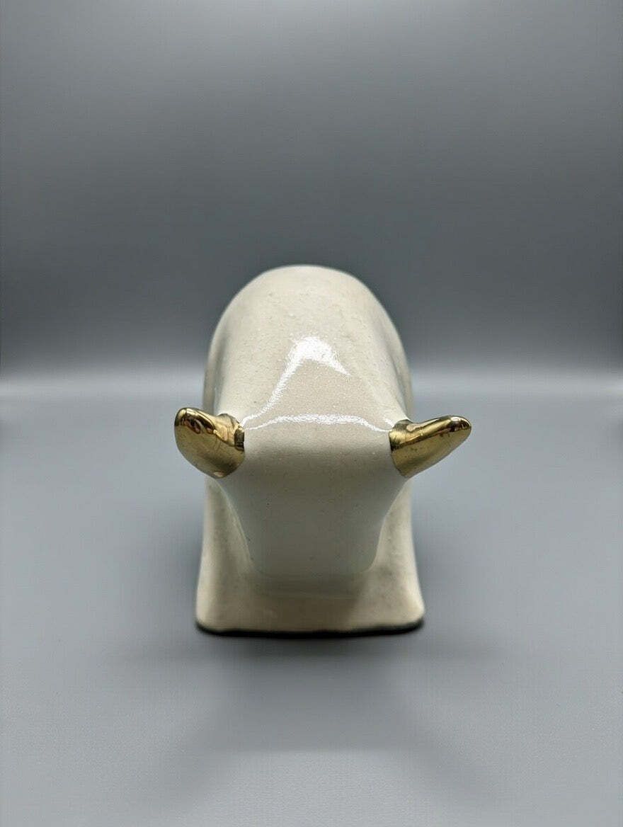 Otto Keramik Gold Edition Ceramic Bull West German Pottery Fat Lava photo Art