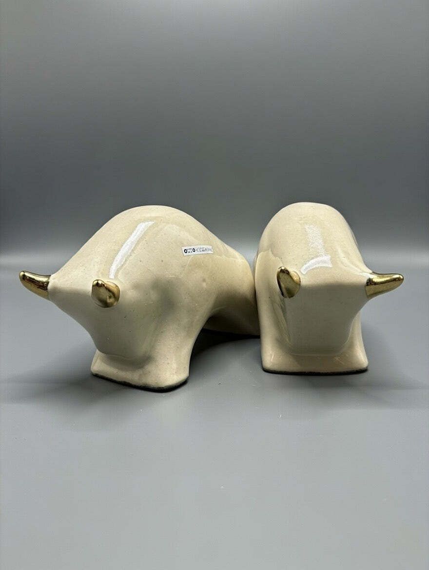 photo for sale Otto Keramik Gold Edition Ceramic Bull West German Pottery Fat Lava