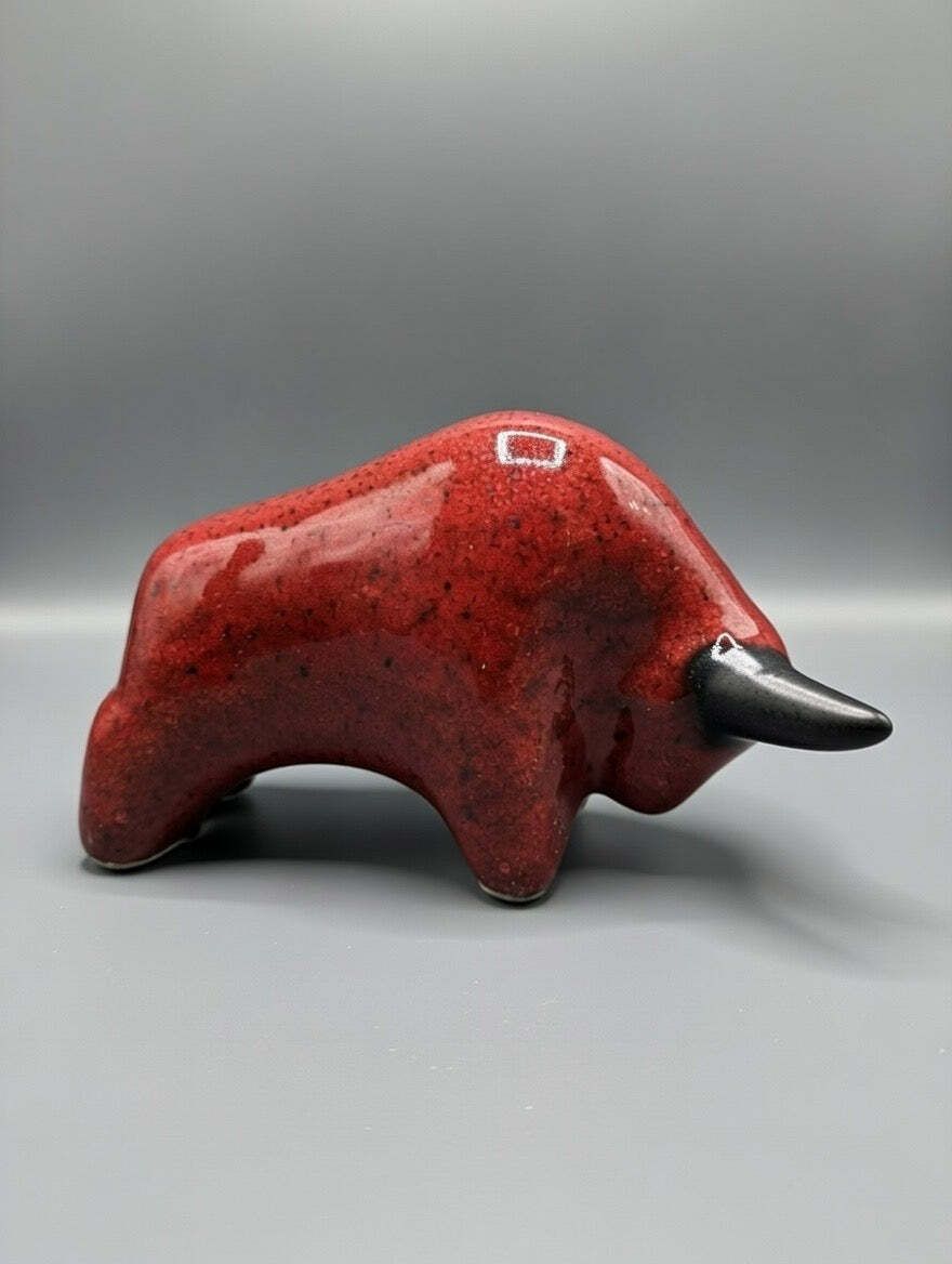 Otto Keramik Classic Ceramic Bull West German Pottery Fat Lava photo buy