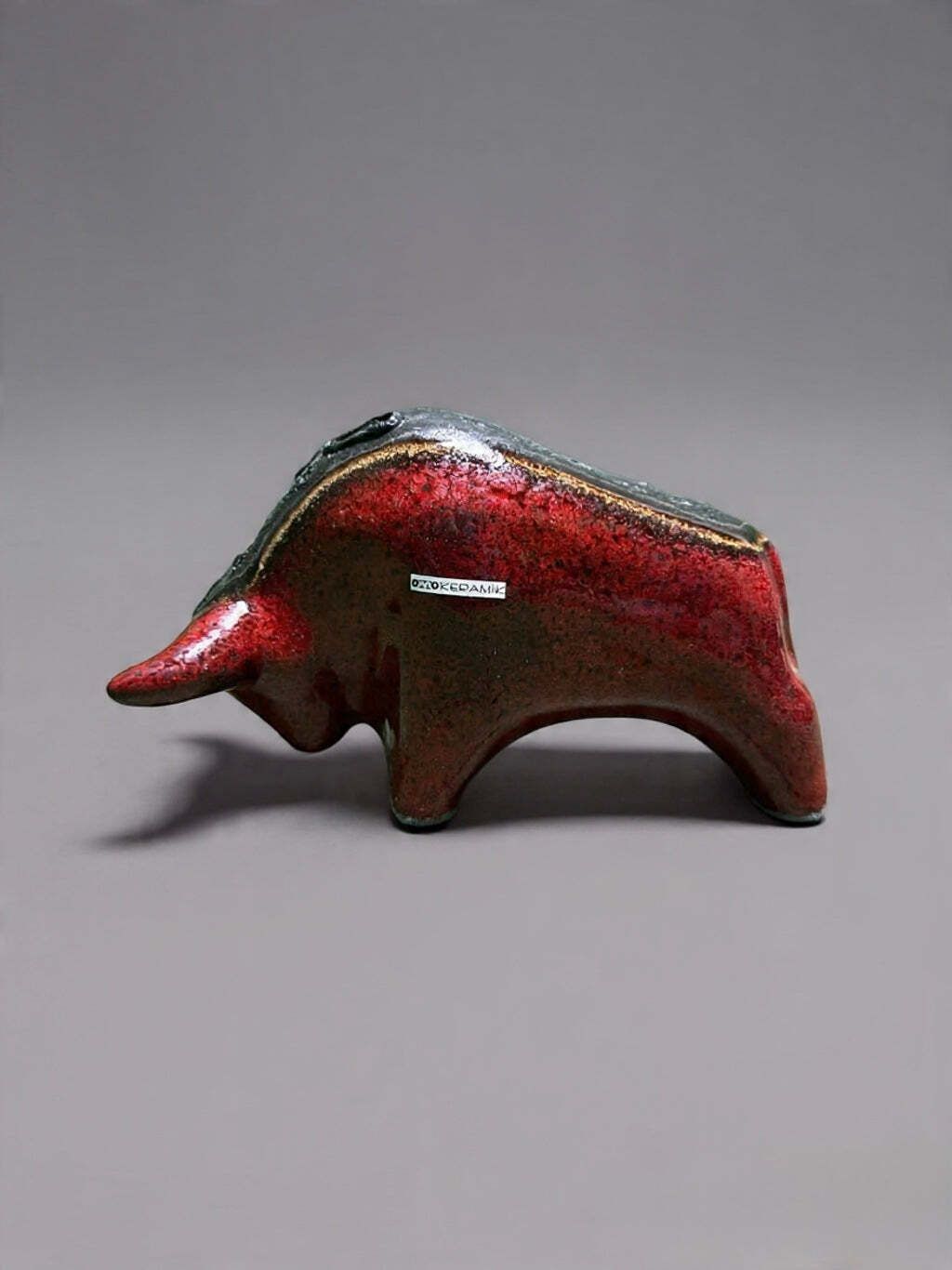 Otto Keramik Classic Ceramic Bull West German Pottery Fat Lava