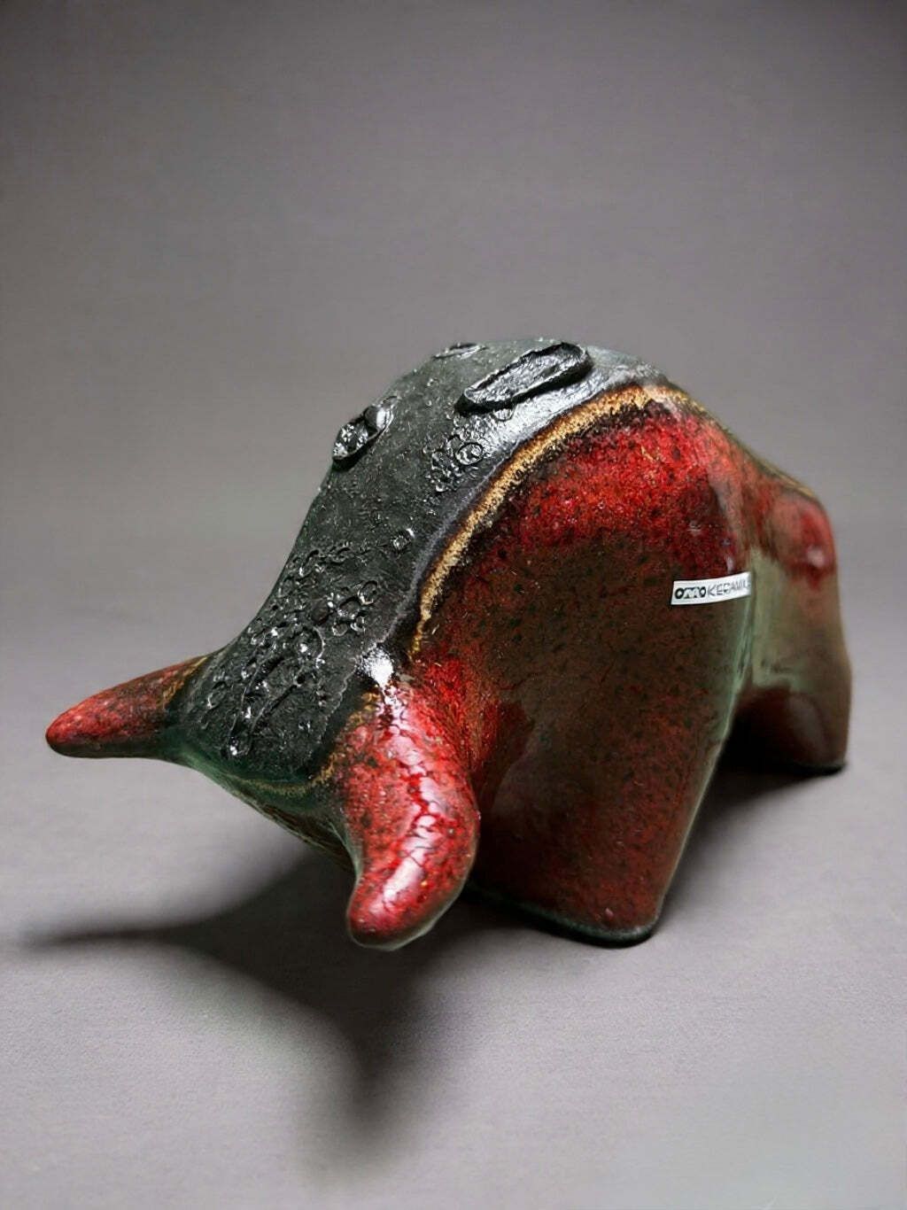 Otto Keramik Classic Ceramic Bull West German Pottery Fat Lava photo for sale