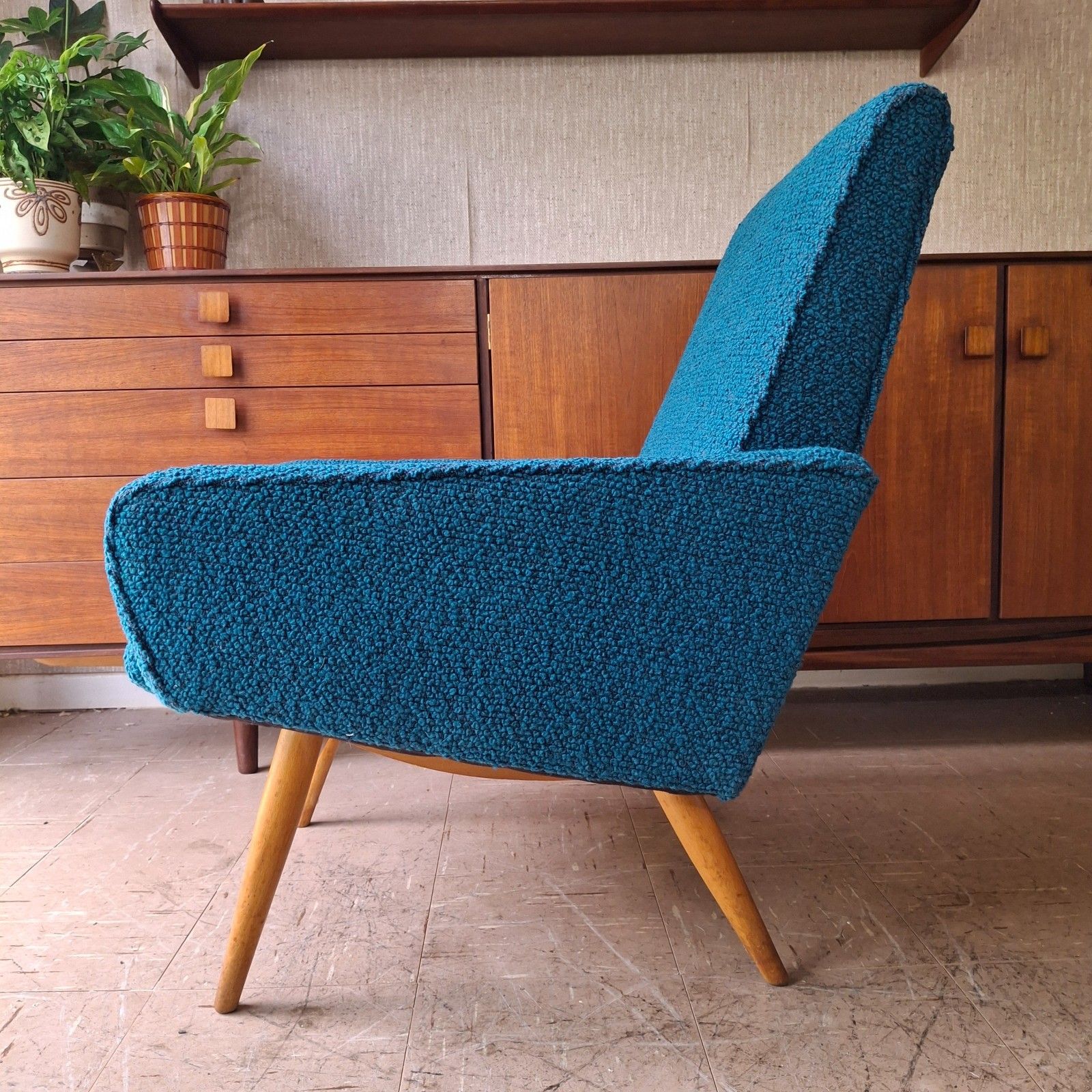 photo for sale Fab Vintage 1960s Parker Knoll Pk945/7 Adagio Chair Armchair Teal Blue Chenille