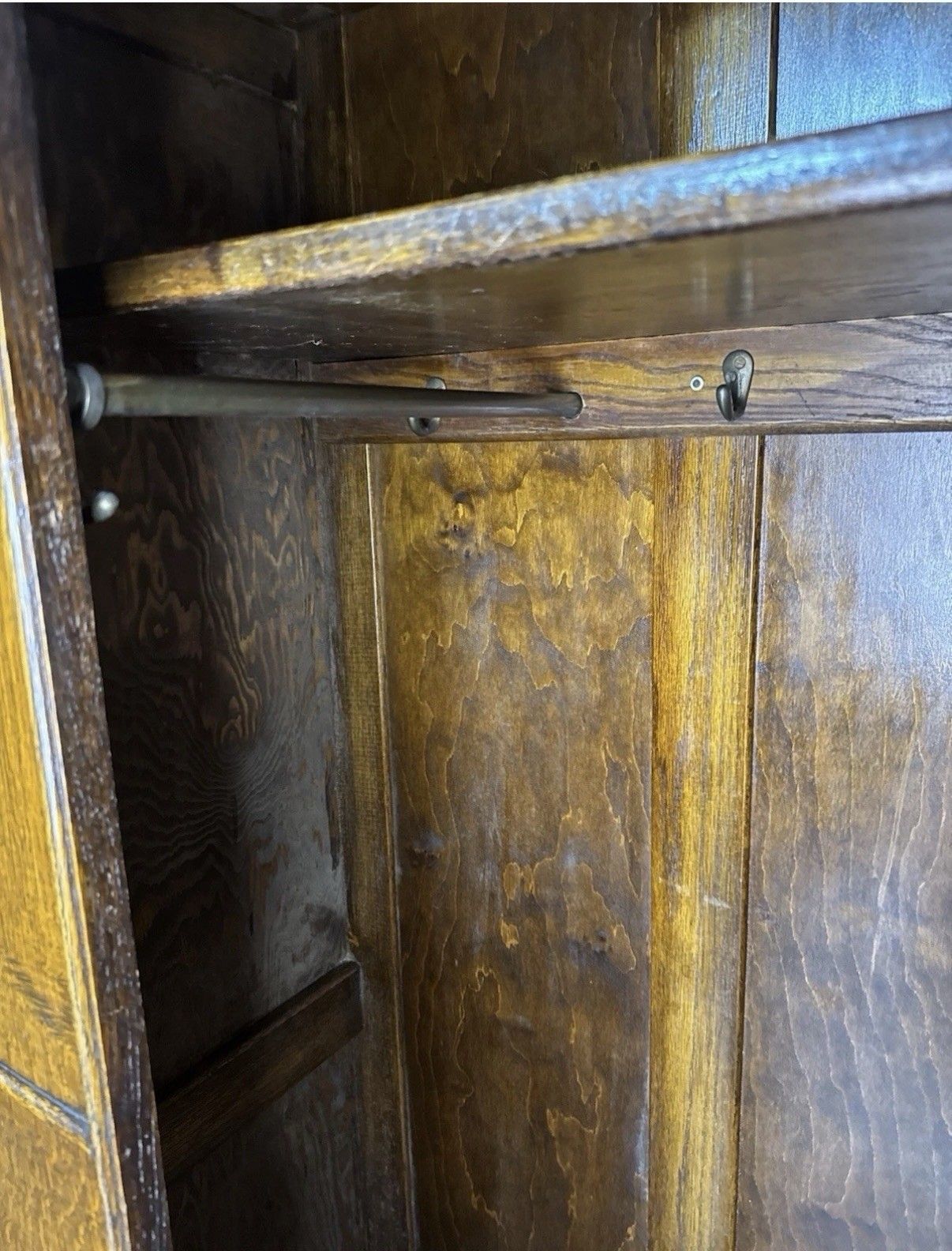 Vintage Antique Wardrobe Arts & Crafts Oak Hall Cloak Cupboard Art Nouveau photo for sale