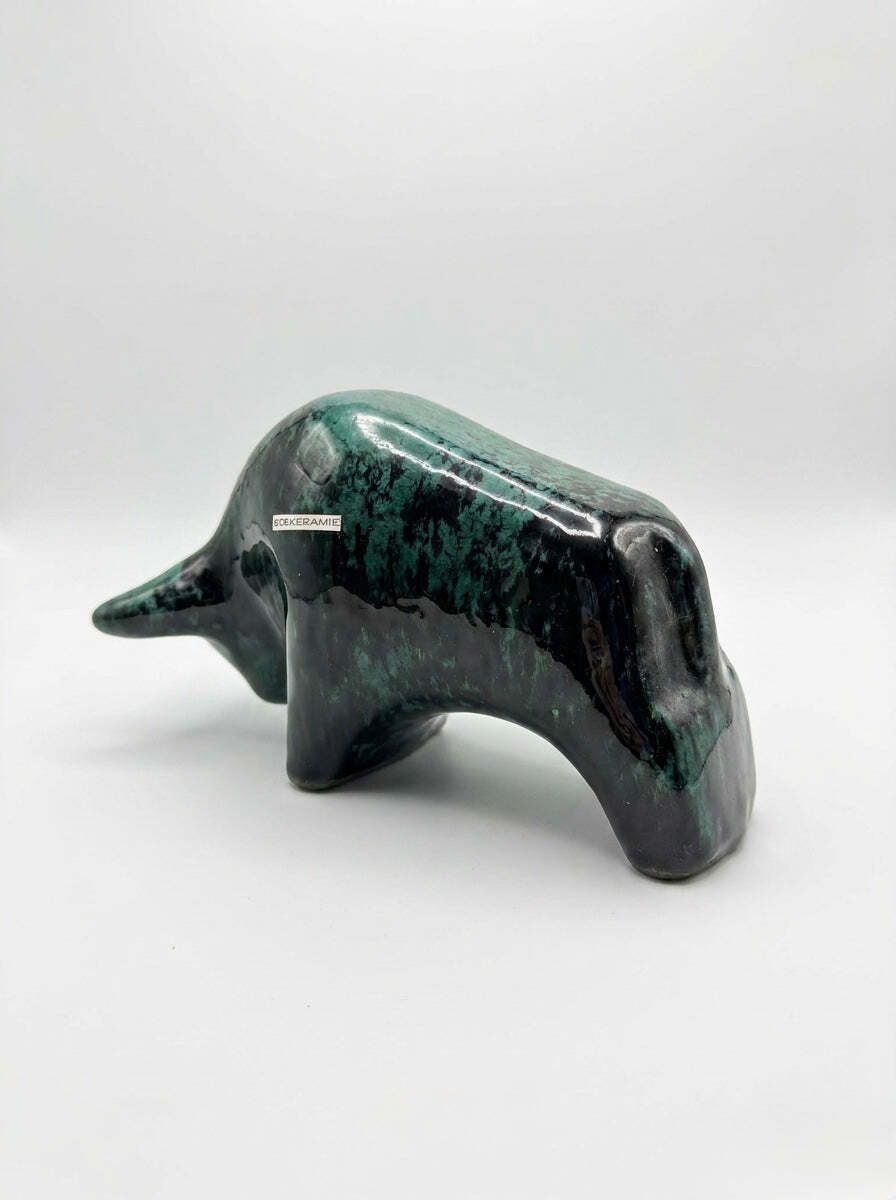 Otto Keramik Classic Ceramic Bull West German Pottery Fat Lava photo vintage