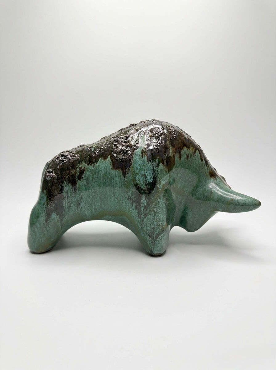 Otto Keramik Classic Ceramic Bull West German Pottery Fat Lava photo buy