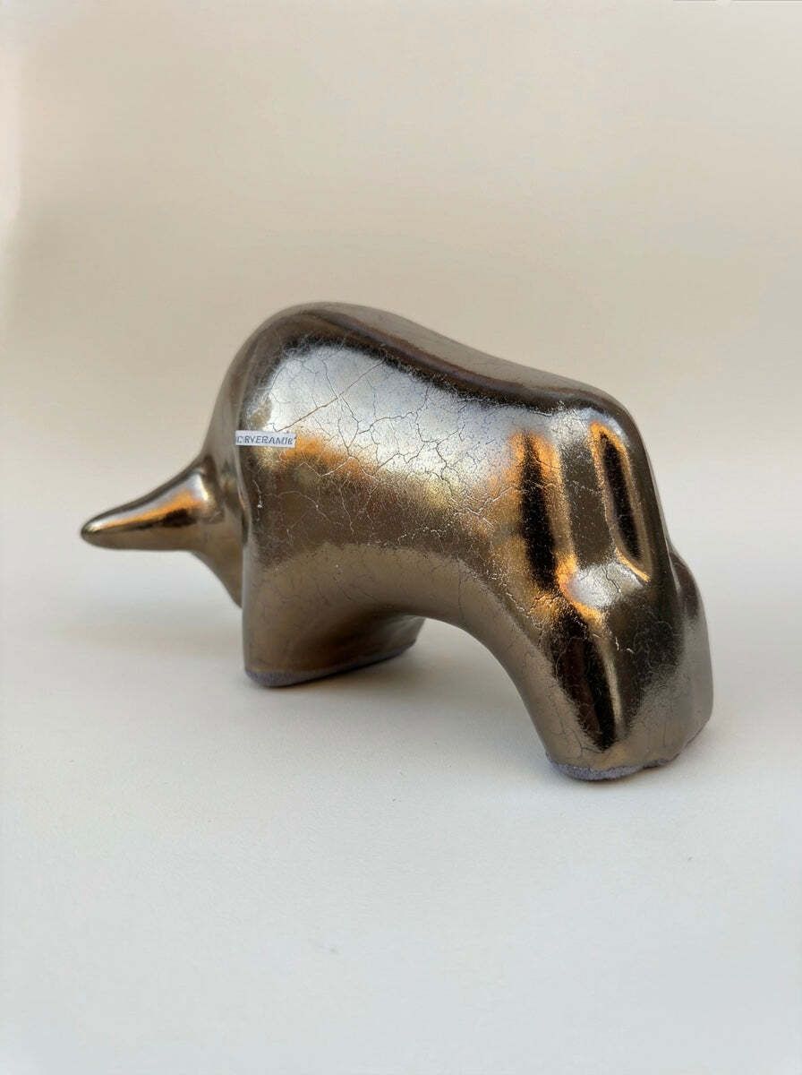 Otto Keramik Classic Ceramic Bull West German Pottery Fat Lava photo vintage