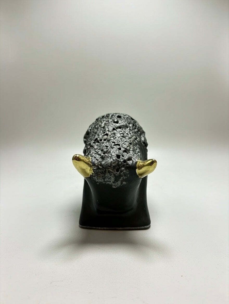 Otto Keramik Gold Edition Ceramic Bull West German Pottery Fat Lava photo Art