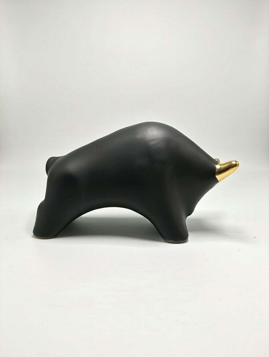 Otto Keramik Gold Edition Ceramic Bull West German Pottery Fat Lava photo buy