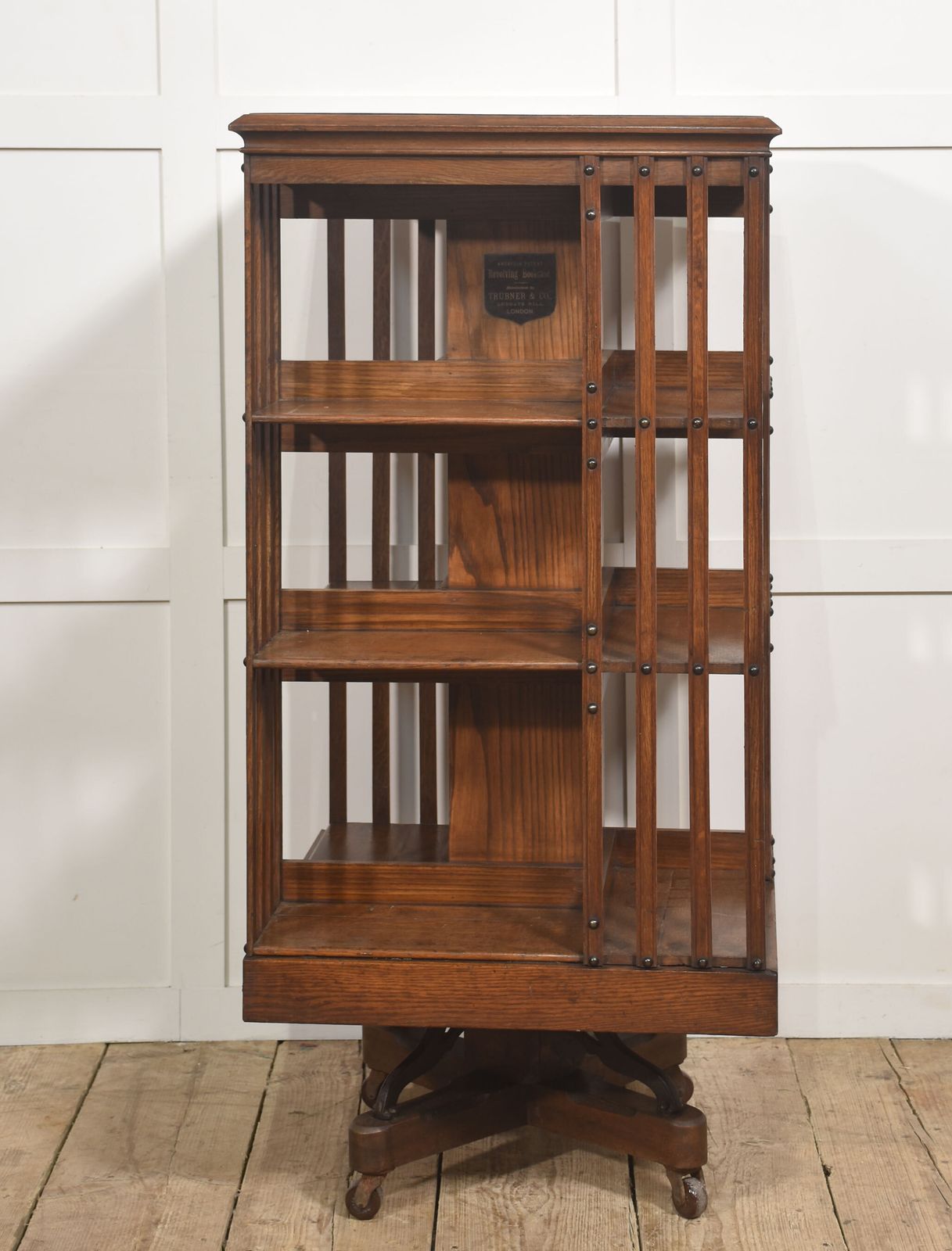 Late 19th Century Oak Revolving Bookcase By Trubner & Co photo buy