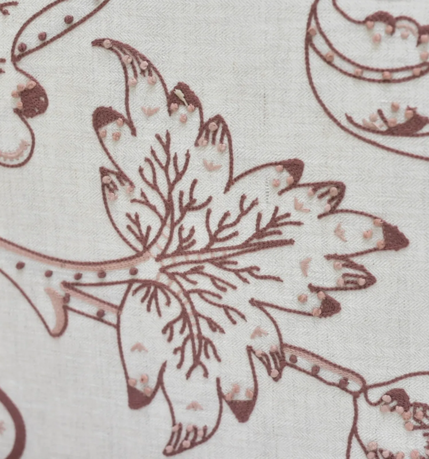 King Size Headboard In James Hare Arboreal Burnt Blossom Embroidered Fabric photo vinterior